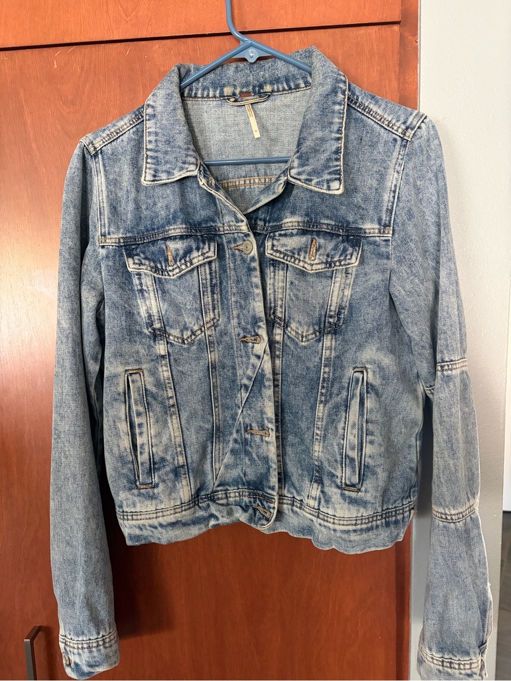 Free People Washed Blue Denim Jacket
